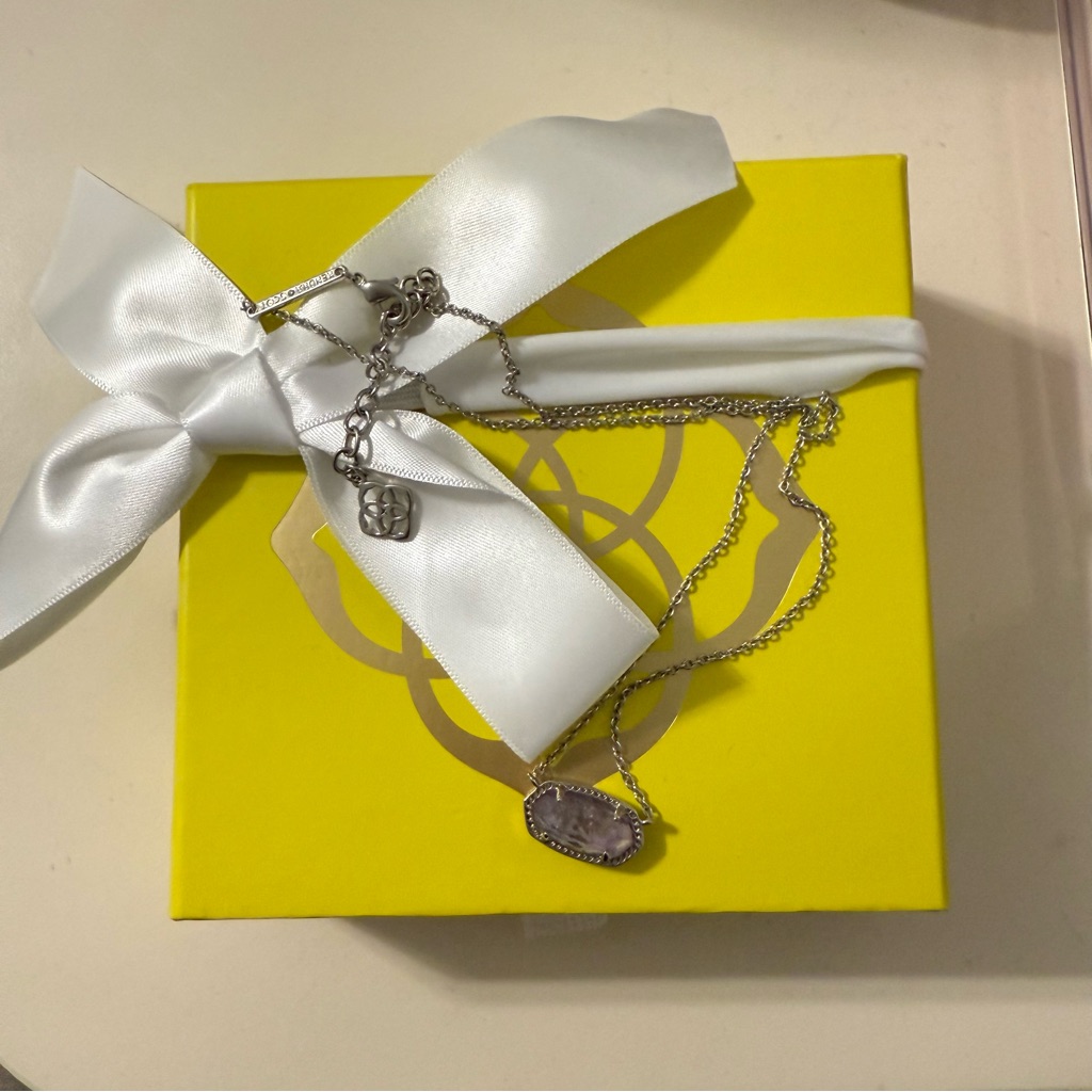Elisa Silver Pendant Necklace In Amethyst